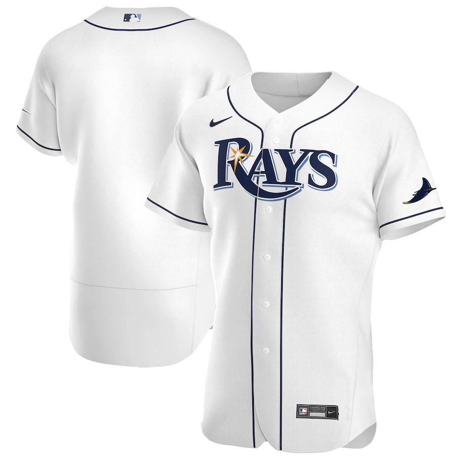 Customized Mens Tampa Bay Rays Nike White Home Authentic Team MLB Jerseys->customized mlb jersey->Custom Jersey